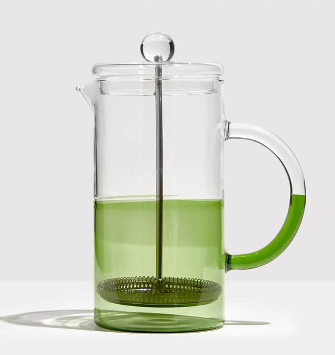 Fazeek Two Tone Coffee Plunger - Clear + Green