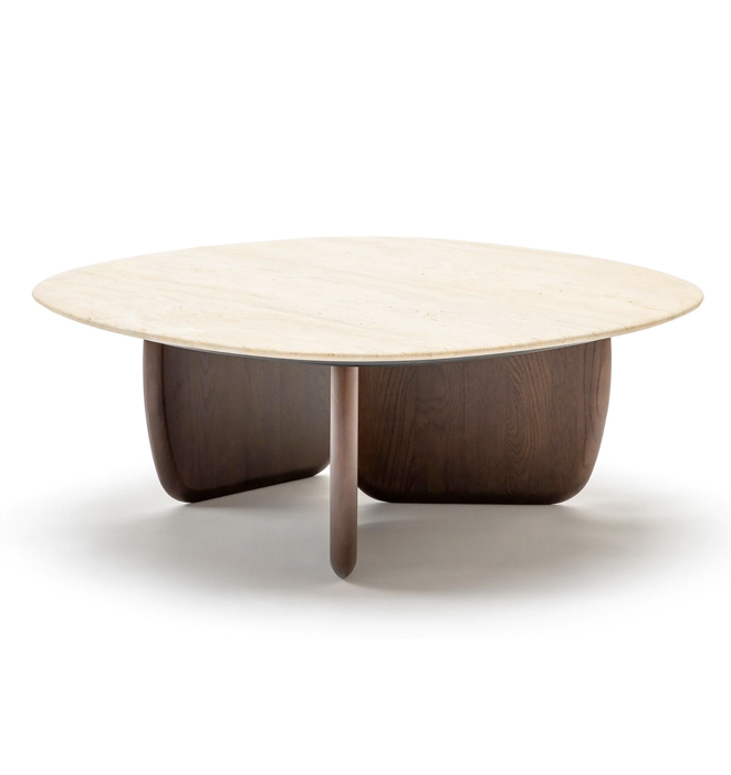 Eden Travertine Coffee Table by Sketch - Smoked Oak