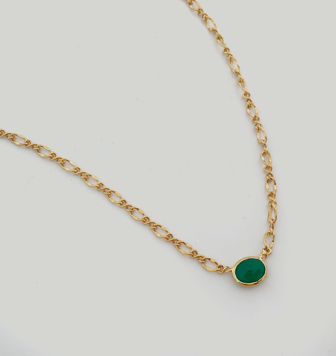 Green Onyx Twist Necklace