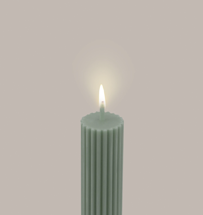 Black Blaze Column Pillar Candle - Eucalyptus