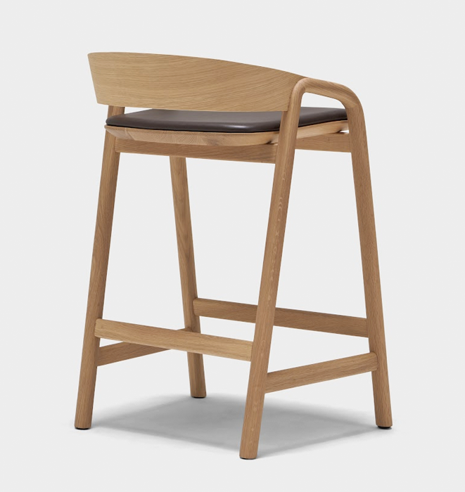 Inlay Counter Stool - Leather Upholstery