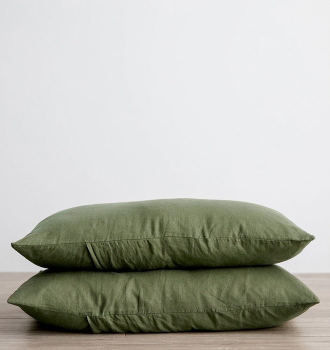 Cultiver Set of 2 Linen Pillowcases - Forest