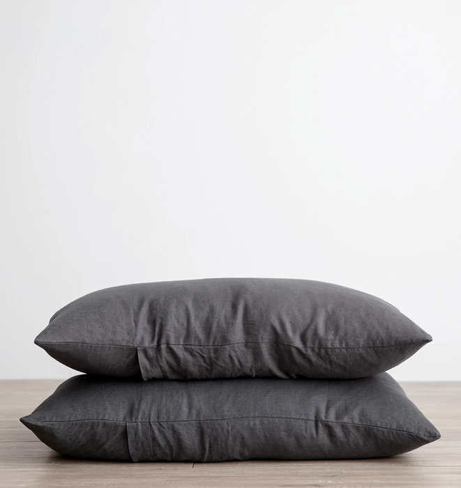 Cultiver Set of 2 Linen Pillowcases - Slate