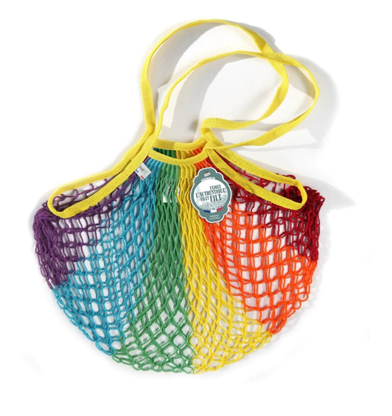 Small Net Shopping Bag in Rainbow by Filt