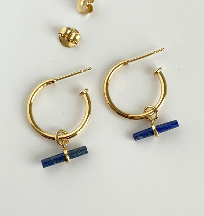 Stilla Gold Earrings - Lapis
