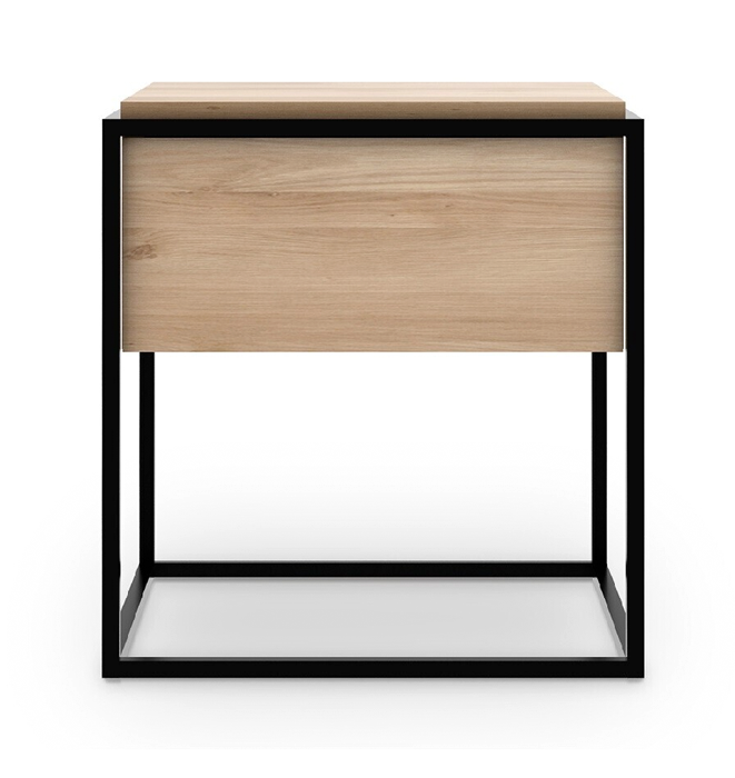 Ethnicraft Oak Monolit One Drawer Bedside Table Kartique