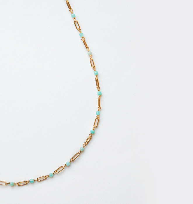 Paperclip Stone Necklace