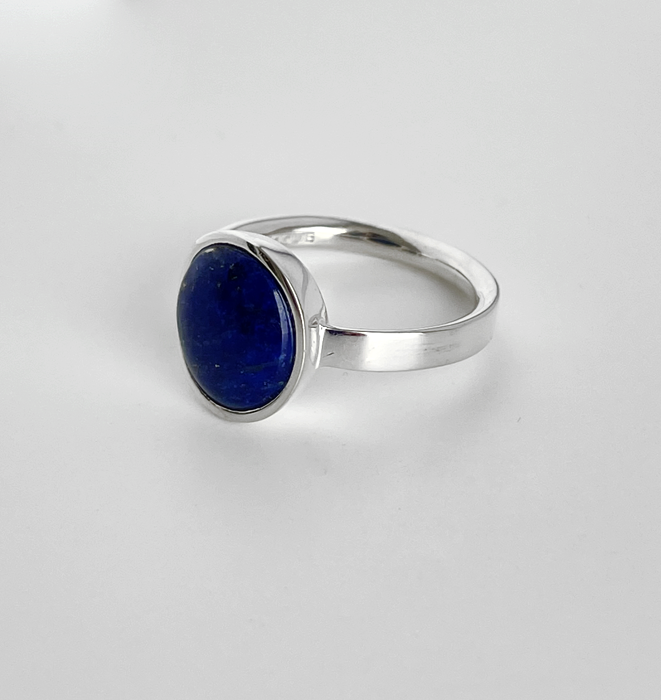 Lapis Oval Silver Ring