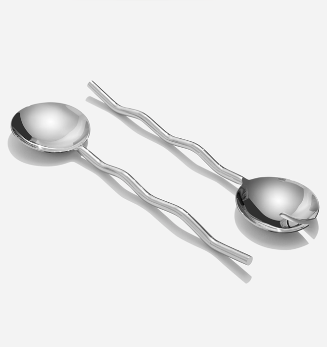 Fazeek Wave Salad Servers - Silver