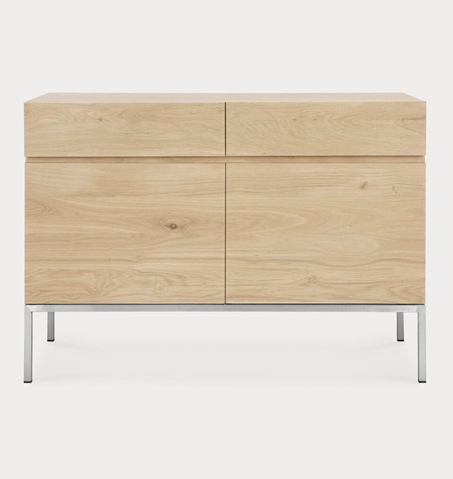 Ethnicraft Oak Ligna Sideboard - Two Door Stainless Steel