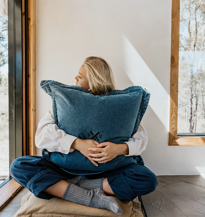 Highlander Cushion Cover By Pony Rider - Denim