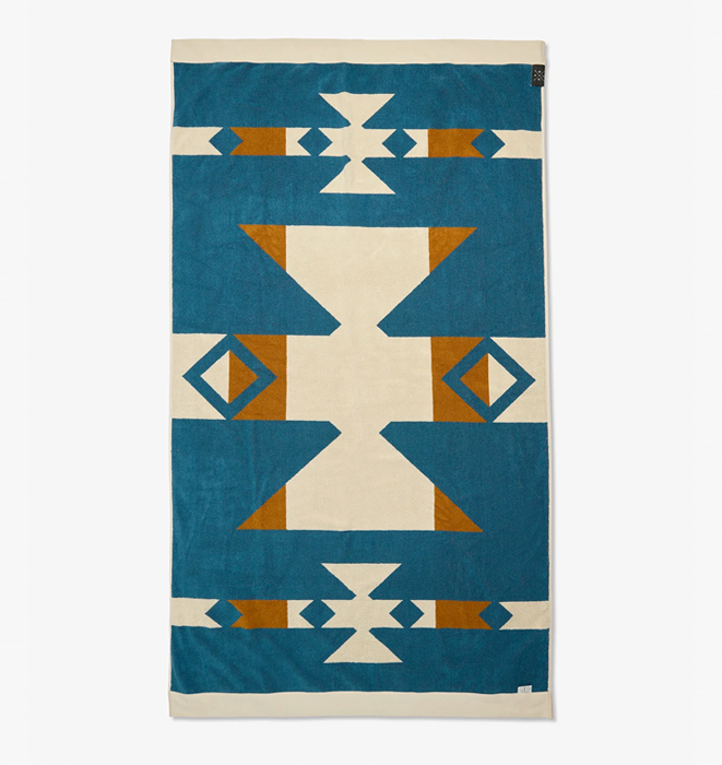 Pony Rider Canyon River Large Towel | Natural / Blue