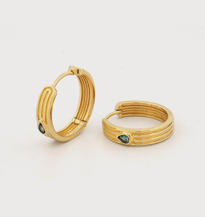 Ripple Large Hoop - London Blue Topaz