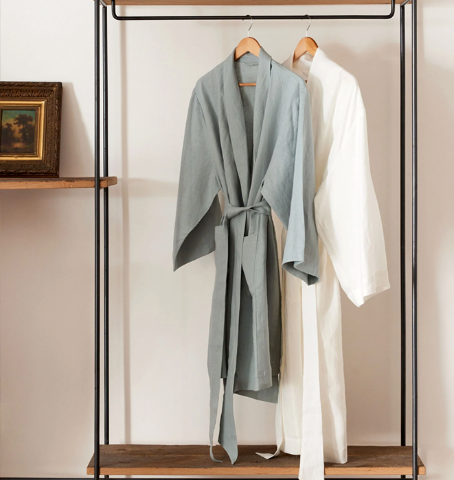Cultiver Linen Robe | Sea Foam | IN STORE ONLY