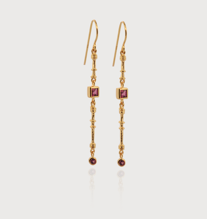 Elis Earrings - Rhodalite Garnet