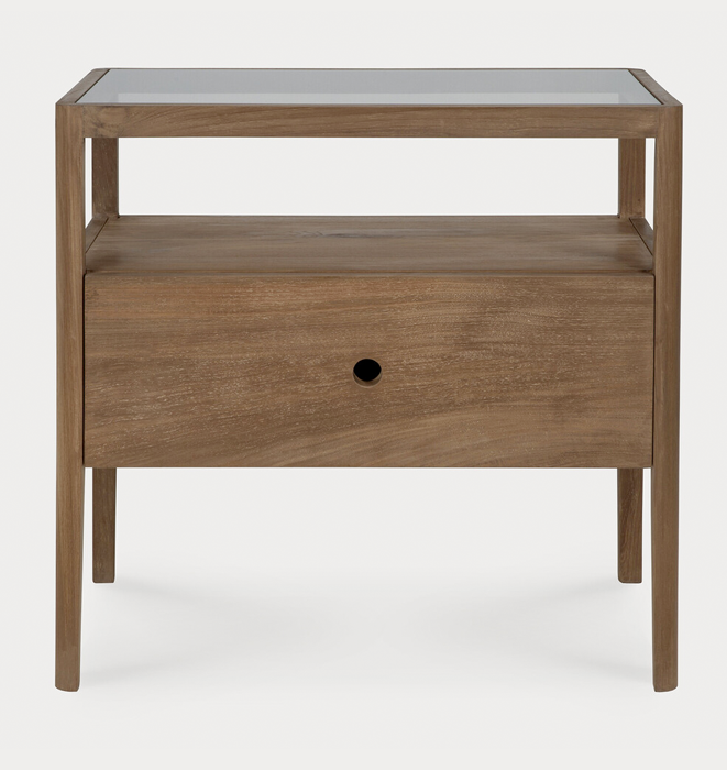 Ethnicraft Oak Spindle Bedside Table - Reclaimed Teak