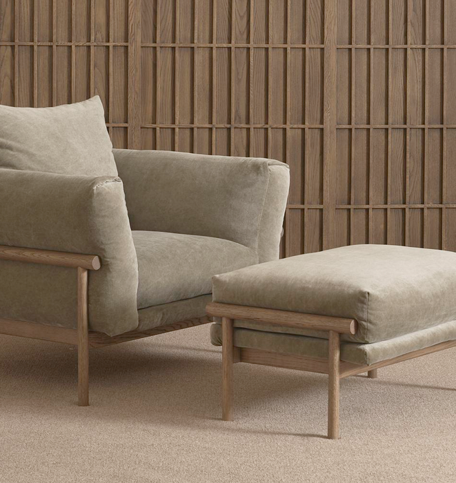 Timm Chair by Tolv and Foot Stool