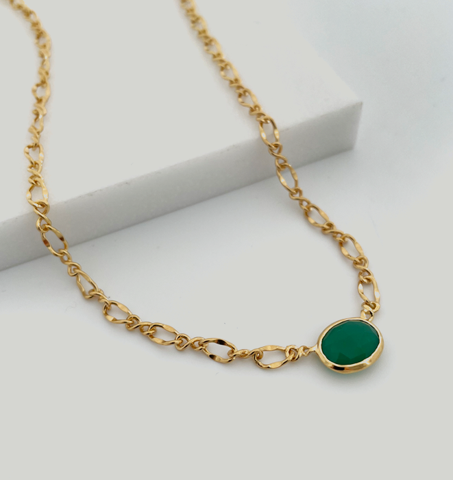 Green Onyx Twist Necklace