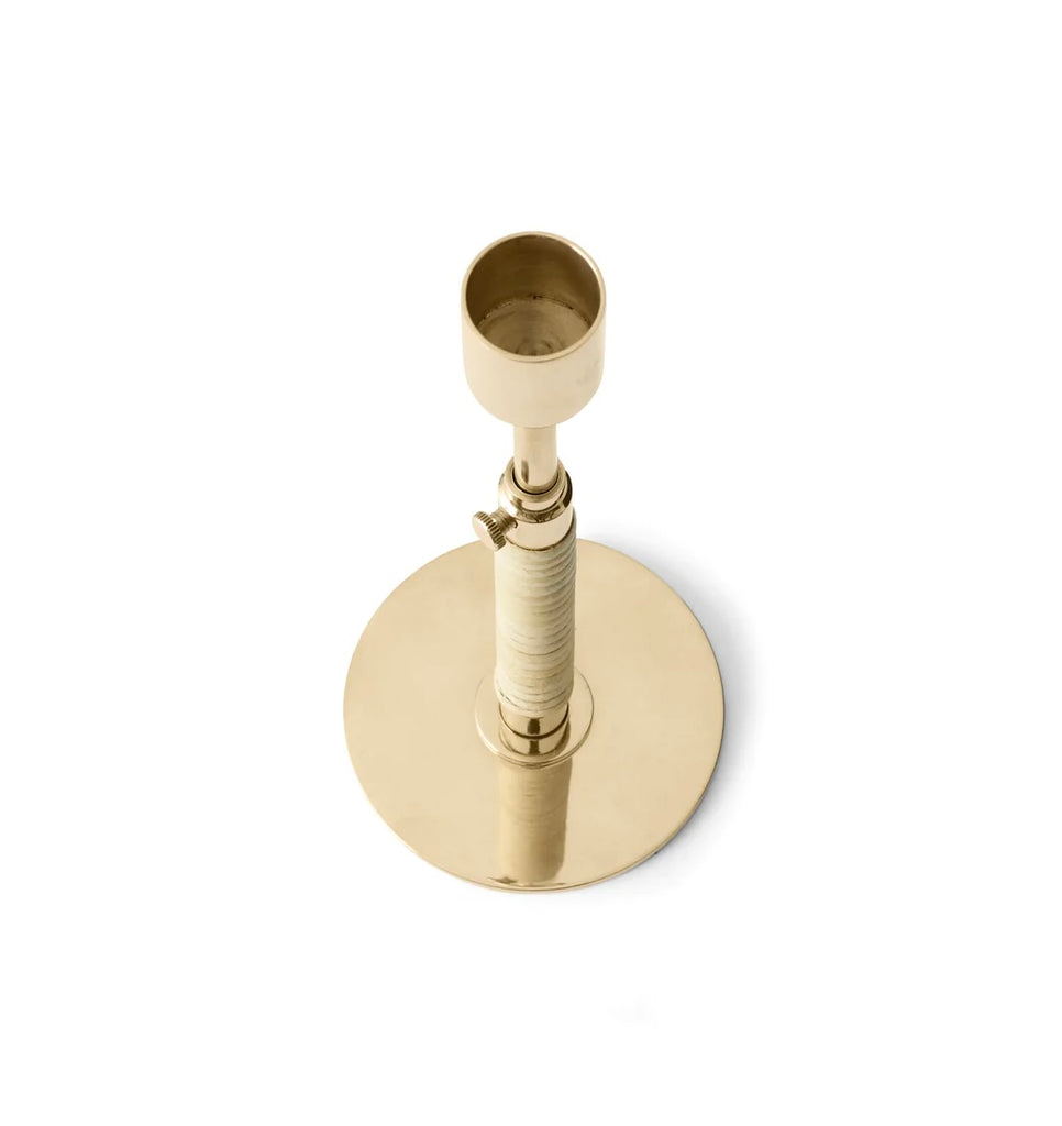 Duca Candle Holder in Polished Brass by Black Blaze