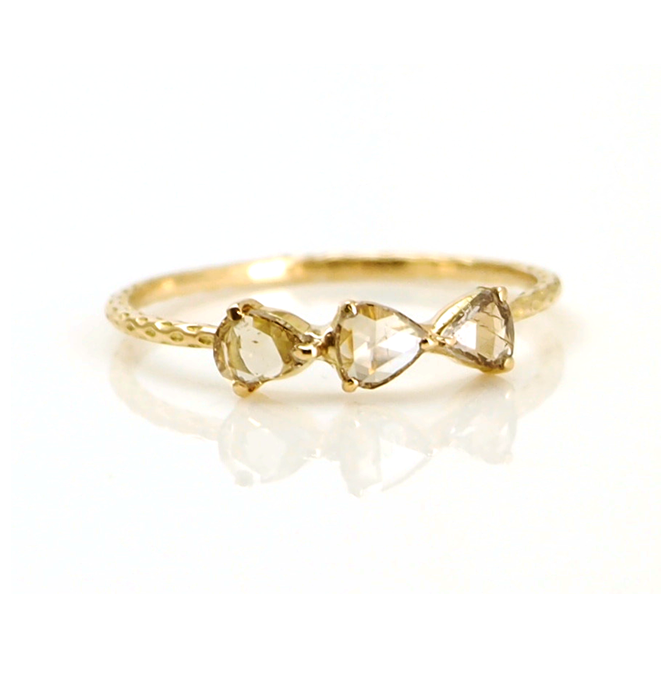 Champagne Rose Cut Diamond Ring