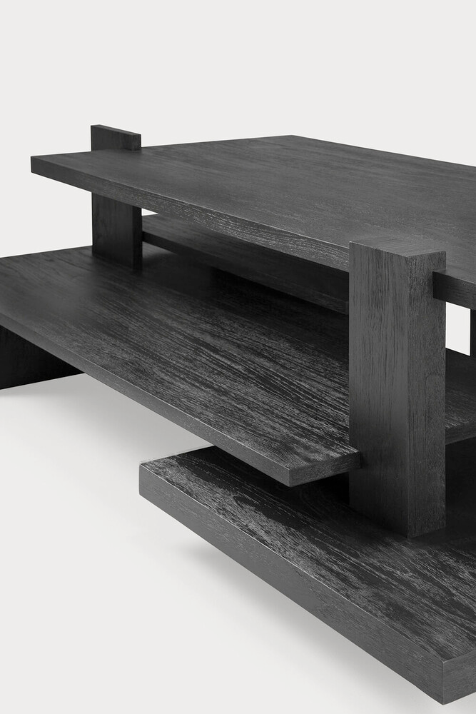 Ethnicraft Teak Abstract Black Coffee Table