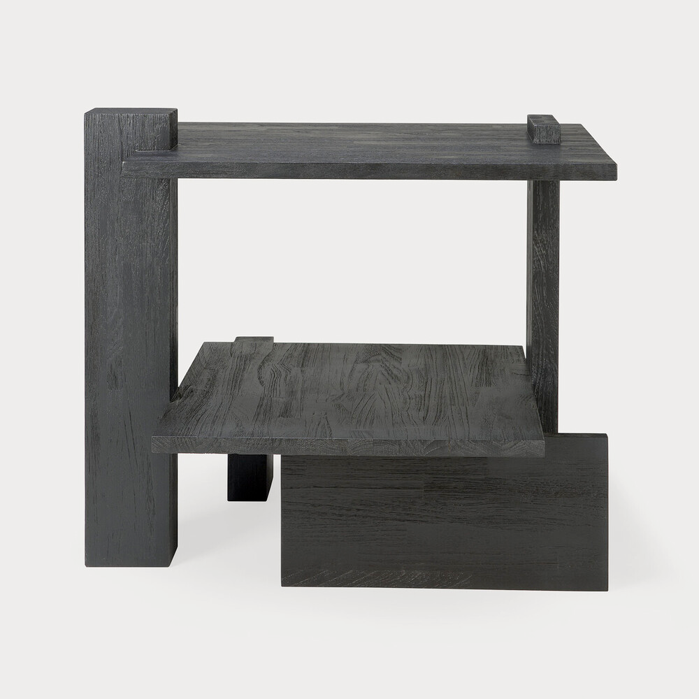 Ethnicraft Teak Abstract Black Side Table