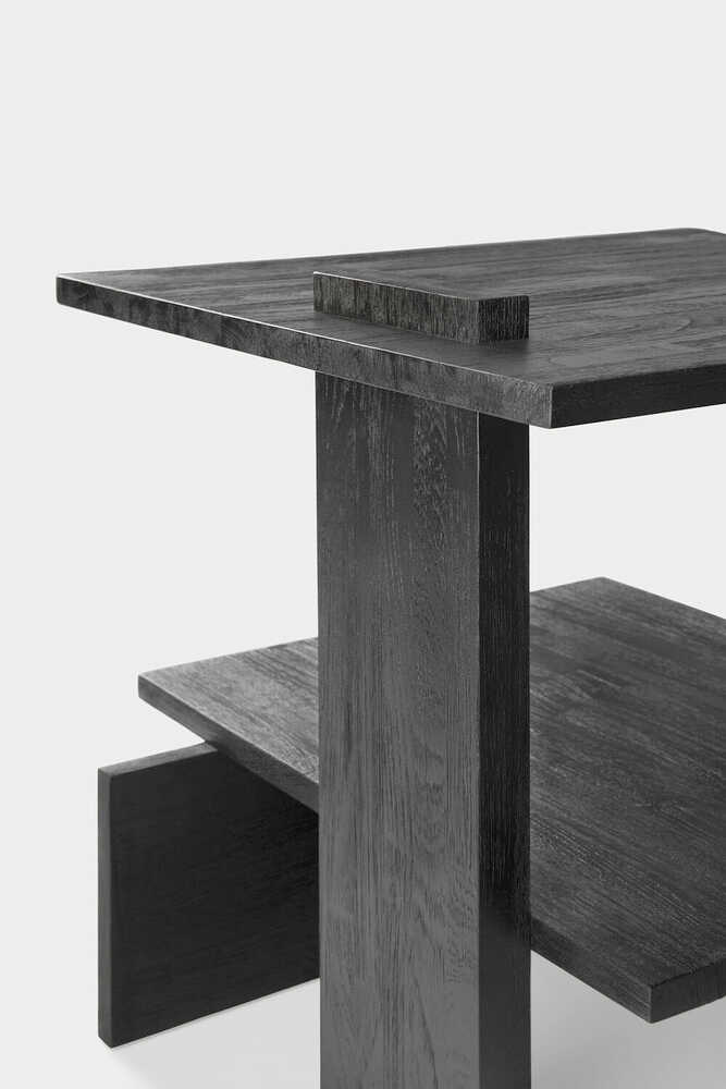 Ethnicraft Teak Abstract Black Side Table