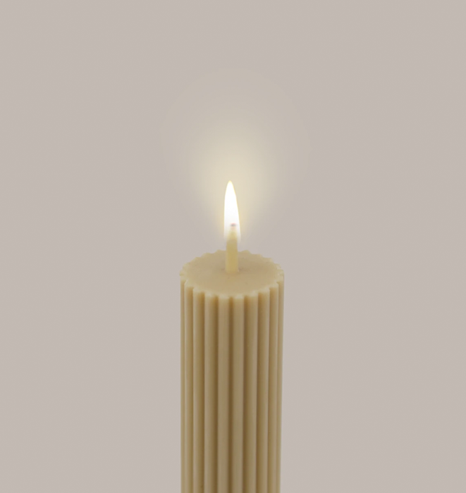 Black Blaze Column Pillar Candle - Honey