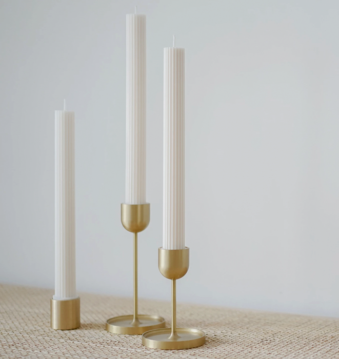 Black Blaze Fountain Brass Candle Holder - Medium
