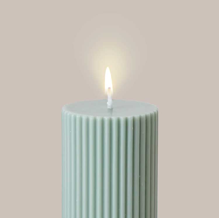 Black Blaze Wide Column Pillar Candle - Eucalyptus