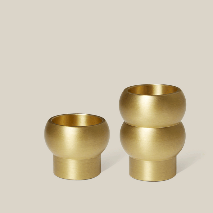 Black Blaze Figure II Brass Candle Holder