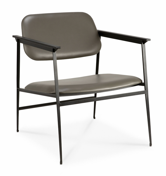 DC Lounge Chair by Ethnicraft - Olive Green Leather
