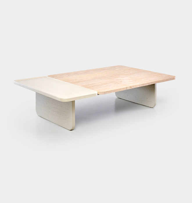 Duo Coffee Travertine Table by Natadora