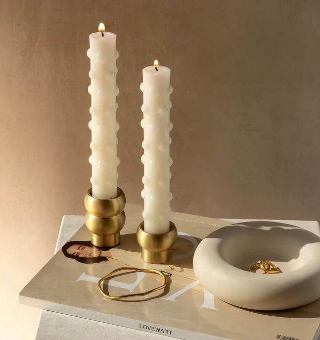 Black Blaze Figure II Brass Candle Holder