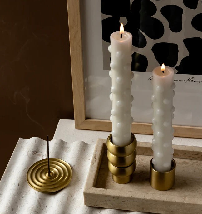 Black Blaze Figure II Brass Candle Holder