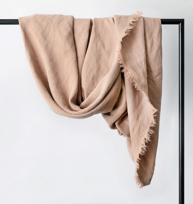 Cultiver Freya Linen Throw - Fawn