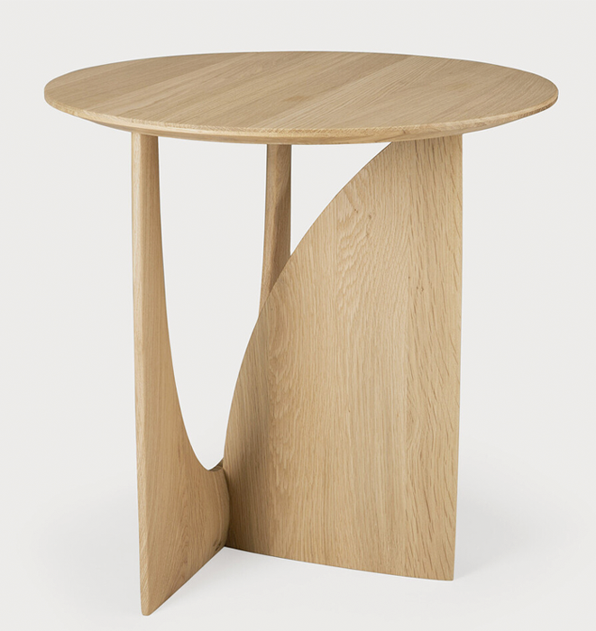 Oak Geometric Side Table