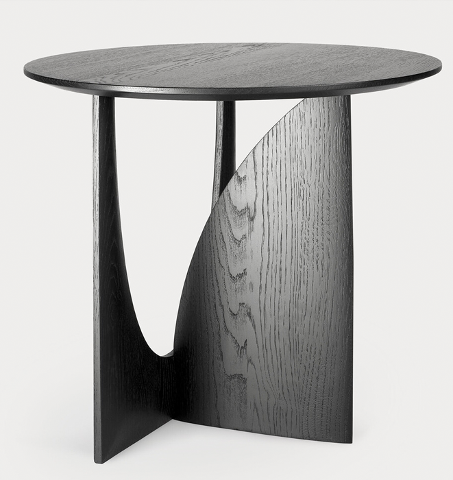 Ethnicraft Oak Geometric Side Table - Black