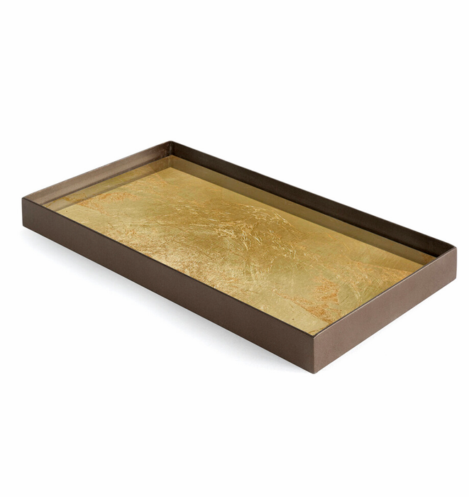 Gold Leaf Glass Valet Tray