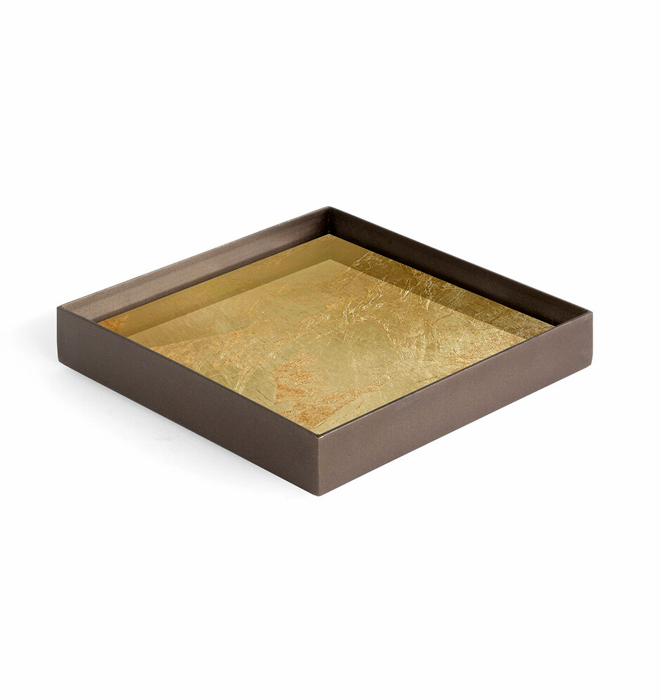 Gold Leaf Glass Valet Tray