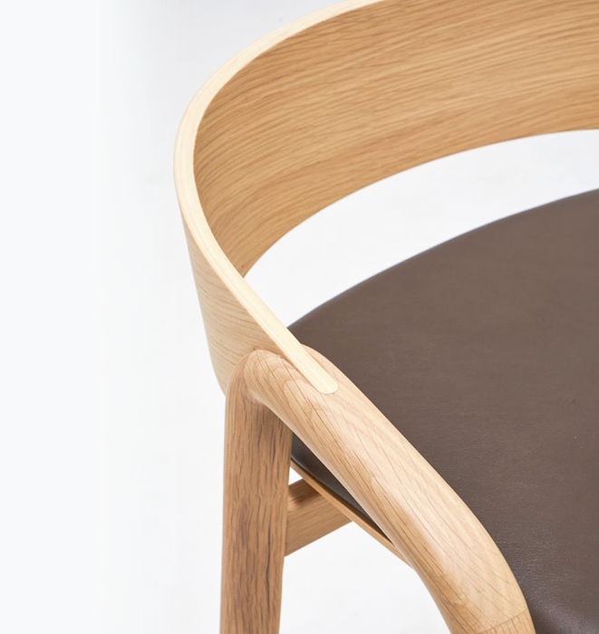 Inlay Counter Stool - Leather Upholstery