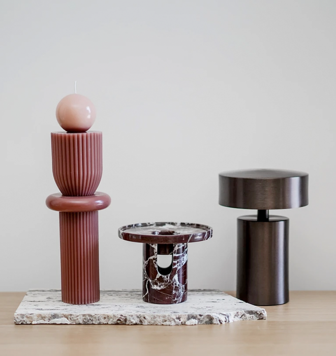 Black Blaze Lumière Oil Burner / Burgundy Marble