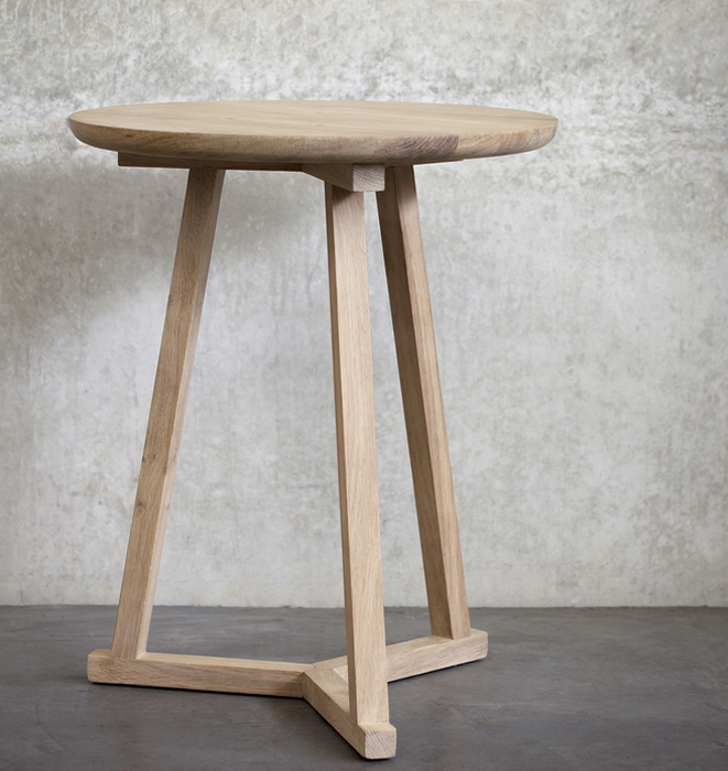 Ethnicraft Oak Tripod Side Table