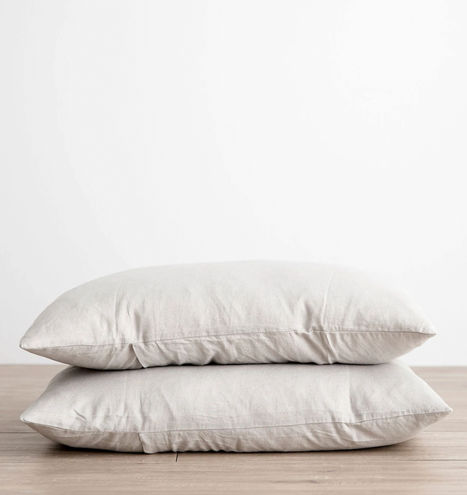 Cultiver Set of 2 Linen Pillowcases - Smoke Grey
