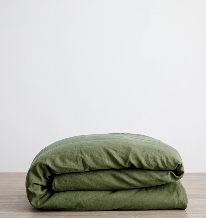 Cultiver 100% Linen Duvet Cover Set - Forest
