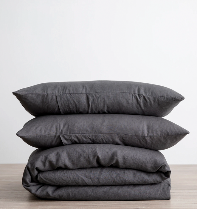 Cultiver 100% Linen Duvet Cover Set - Slate