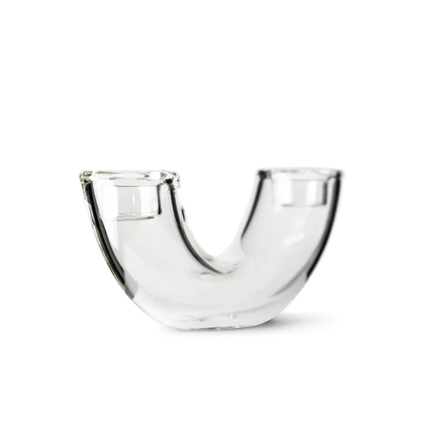 Glass Candle Holder in Clear by Studio Milligram