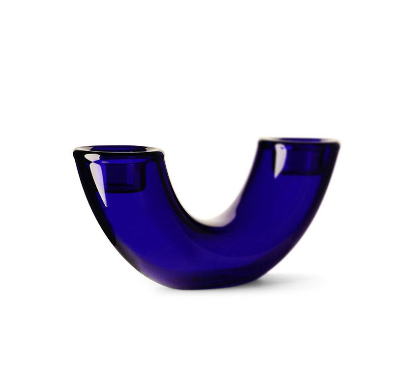 Glass Candle Holder in Blue by Studio Milligram