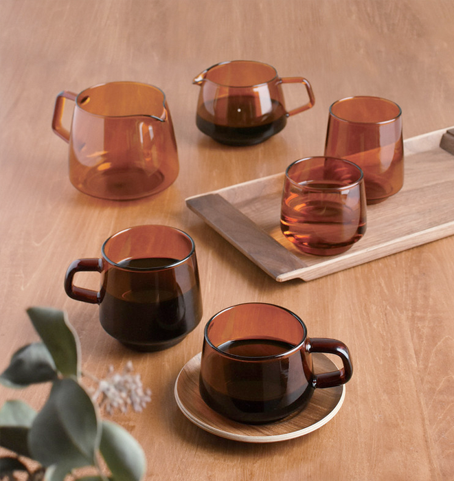 Kinto Sepia Cup & Saucer - 270ml