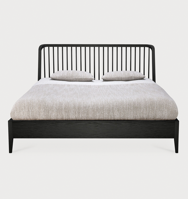 Spindle Oak Black Bed by Ethnicraft